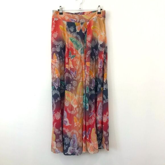 Soft Surroundings Jardin D’eau Full Maxi Skirt Butterfly Batik Watercolor Small - Picture 1 of 3